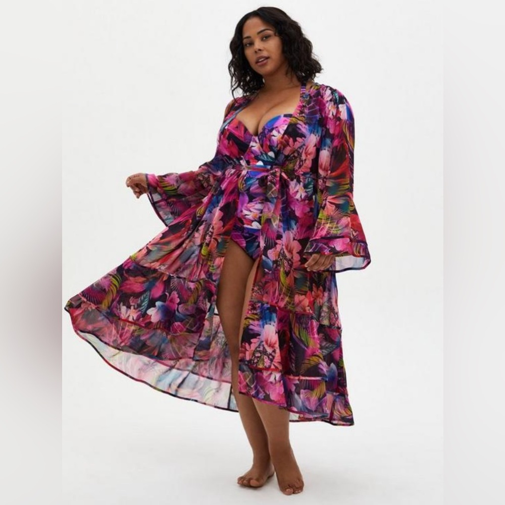 Torrid Floral Kimono Coverup